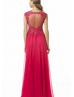 Lace Chiffon Beaded Hollow Prom Dress